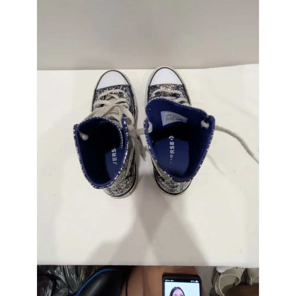 Converse Chuck Taylor AllStar EVA Lift High PS Glitter  Night Indigo Sz 3.5 Girl